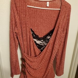 Dressfo red and black lace top